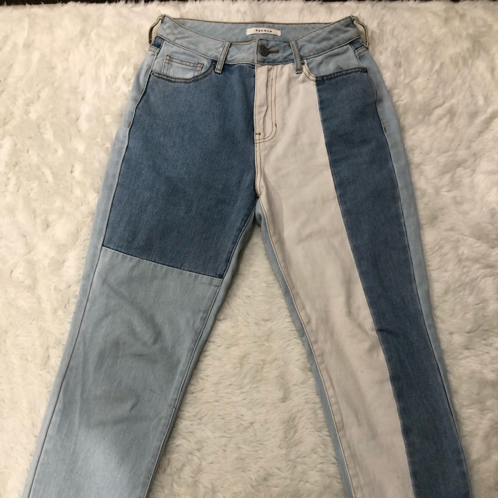 color block mom jeans